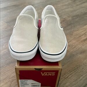 Vans Metallic Cream Slip-On Sneakers